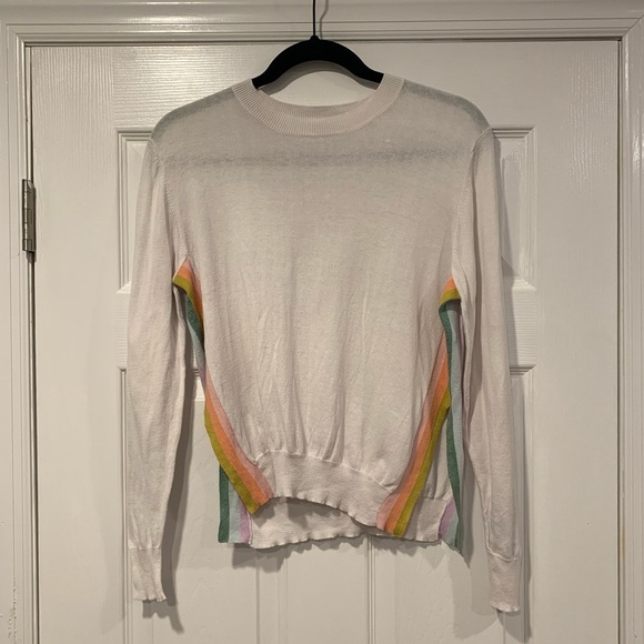 27 Miles Malibu Rainbow Stripe Crewneck Sweater - Picture 1 of 4